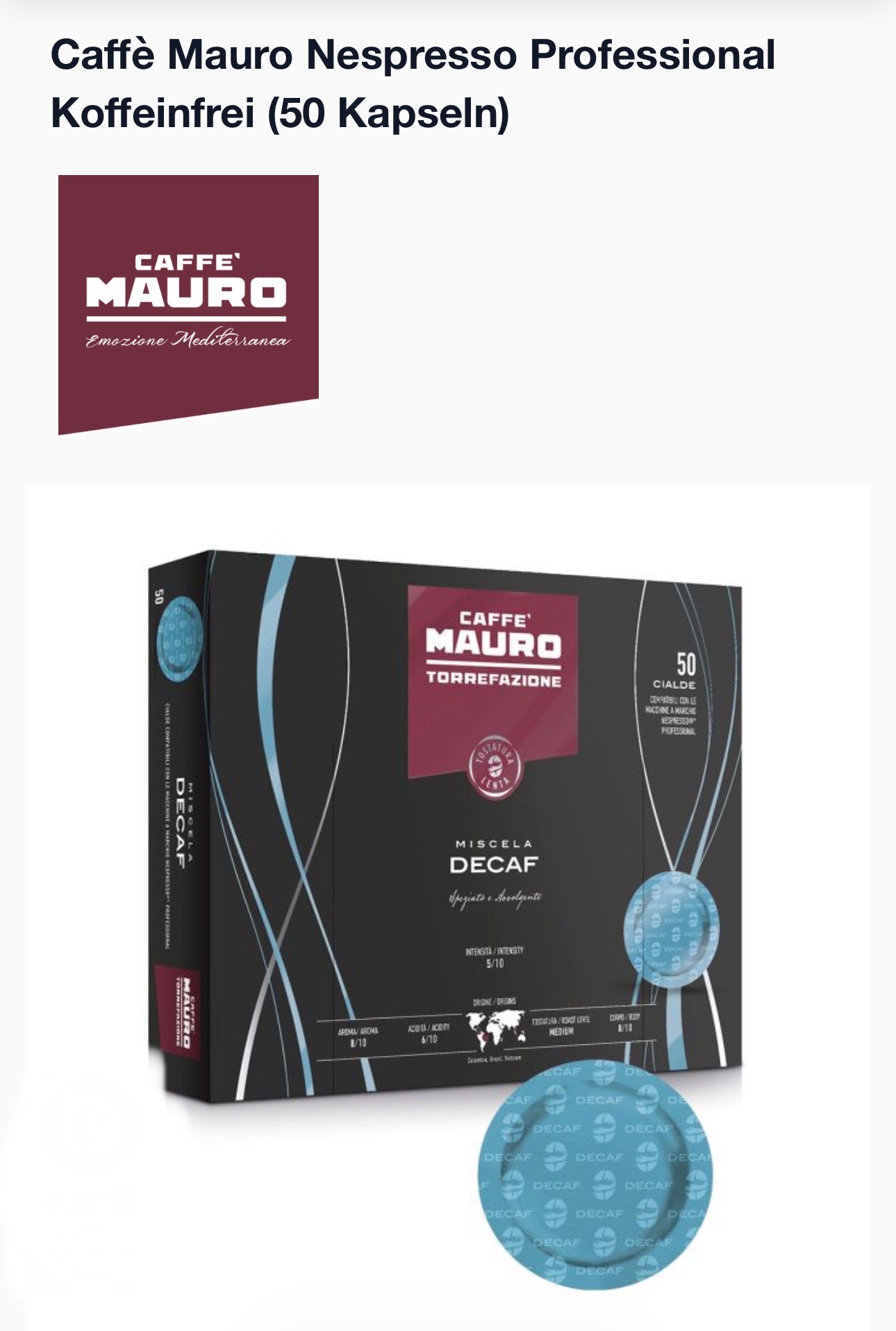 CAFFÈ MAURO NESPRESSO PROFESSIONAL